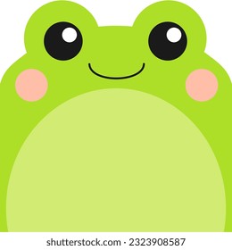 Simple cute frog character background vector illustration. Suitable for note design, notepads, book cover, wallpaper etc. 