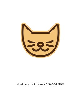 Simple cute funny cat face logo icon shape