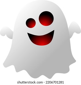 Simple cute funny halloween ghost vector illustration. Simple cute funny ghost for logo, icon, symbol, halloween, design or trick or treat