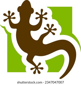 Simple Cute Gecko Lizard Logo Design