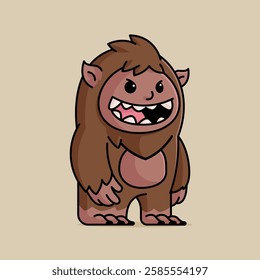 Simple cute genderuwo ghost cartoon vector illustration Collection of Indonesian ghost concept icon isolated