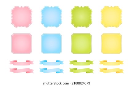 Simple and cute gradient frame vector illustration.