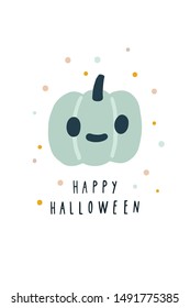 Simple and cute Halloween card. Vector hand drawn illustration