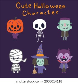 simple cute halloween character vector illustration
