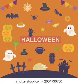 Simple And Cute Halloween Illustration Set