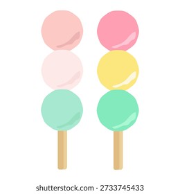 Simple cute hanami dango Doll's Festival illustration