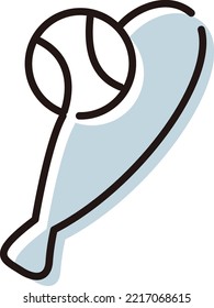 icono de béisbol simple y lindo dibujado a mano