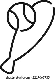 einfaches und süßes, handgezeichnetes Baseballsymbol