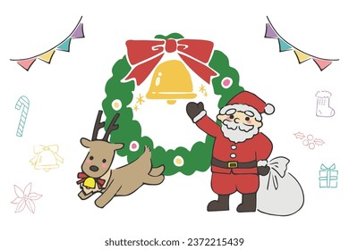 Simple, cute, hand-drawn Christmas illustrations on set.
