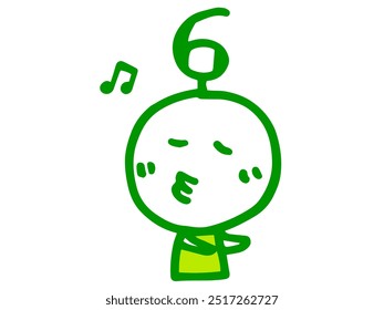 Simple and cute hand-drawn face illustrations and numbers