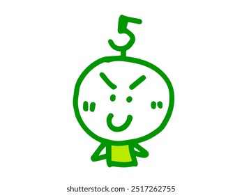 Simple and cute hand-drawn face illustrations and numbers