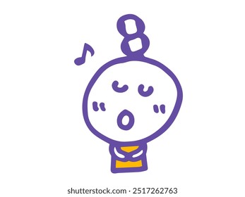Ilustraciones faciales y números simples y lindos dibujados a mano