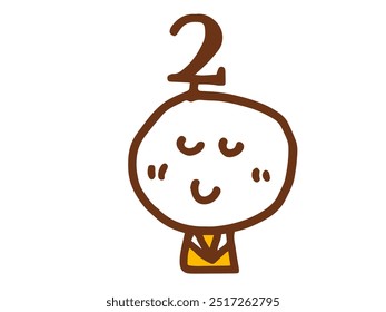 Simple and cute hand-drawn face illustrations and numbers