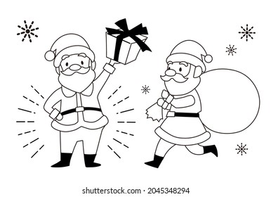 Es una simple y linda ilustración a mano de Santa Claus que se puede usar para eventos navideños y tarjetas.