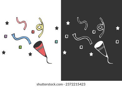 Simple, cute, hand-painted crackers. Set of color and line drawings.