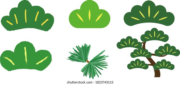 Simple and cute handwritten illustration of pine needles