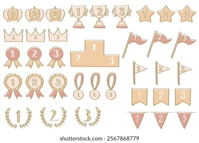 Simple and cute handwritten ranking icon set