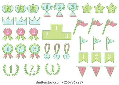 Simple and cute handwritten ranking icon set