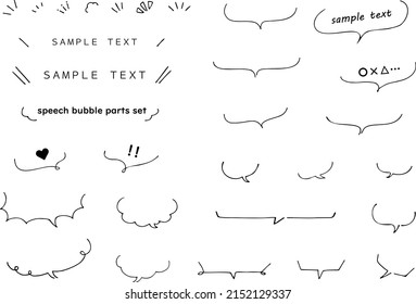 Juego de burbujas de voz simple y lindo escrito a mano