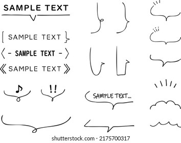 Simple and cute handwritten speech bubble set