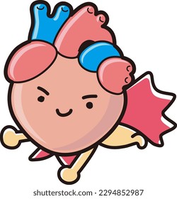 Simple and cute heart character illustration