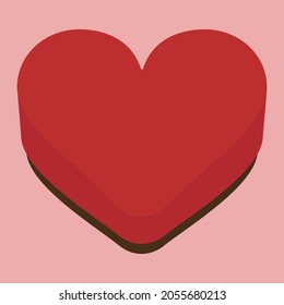 Simple And Cute Heart Gift Box Illustration