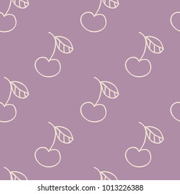 Simple cute high quality seamless pattern with berry cherry for textile, book covers, gift wrap and scrapbooking. Fabric, textile, card background, wrapping paper