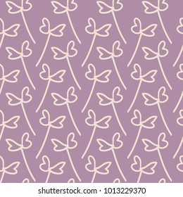 Simple cute high quality seamless pattern with leaves of clover or trefoil for textile, book covers, gift wrap and scrapbooking. Fabric, textile, card background, wrapping paper