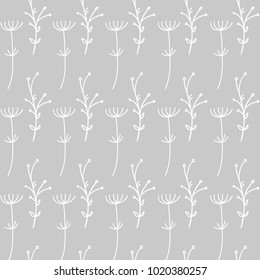 Simple cute high quality seamless pattern with wild herbs of meadow for textile, book covers, gift wrap and scrapbooking. Fabric, textile, card background, wrapping paper