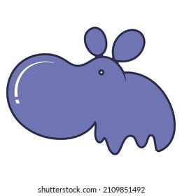 simple cute hippopotamus vector logo