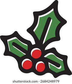 Icono de acebo simple y lindo