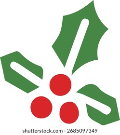 Icono de acebo simple y lindo