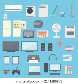 Simple And Cute Home Appliances Illustrations Set