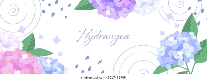 Simple and cute hydrangea banner background