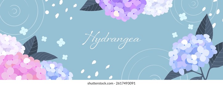 Simple and cute hydrangea banner background