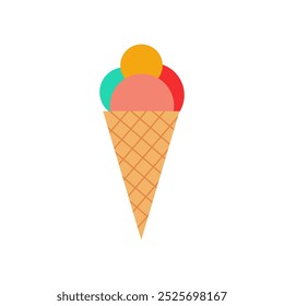 Simple and cute ice cream element icon isolated on white background
