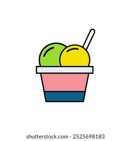 Simple and cute ice cream element icon isolated on white background
