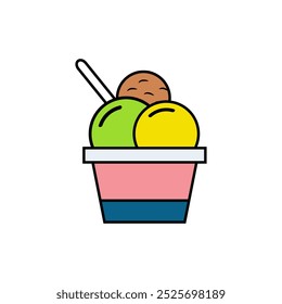 Simple and cute ice cream element icon isolated on white background