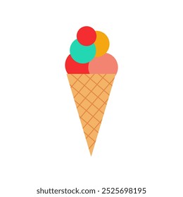 Simple and cute ice cream element icon isolated on white background