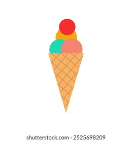 Simple and cute ice cream element icon isolated on white background