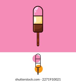 simple cute ice cream flat illustration design