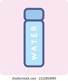 Simple and cute icon with bottle illustration