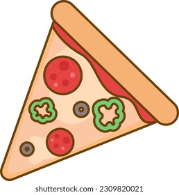 Simple and cute icon illustration of pizza