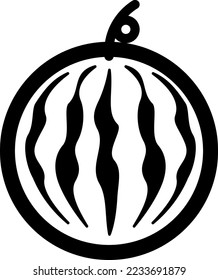 Simple and cute icon illustration of watermelon