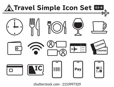 Simple and cute icon set for travel