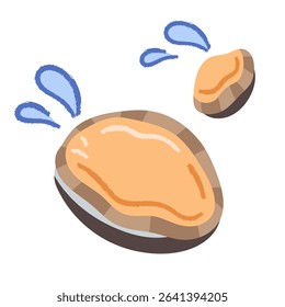 Simple and cute illustration of abalone. Sea creature icon.