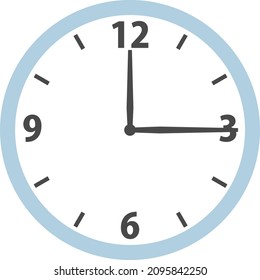 Simple and cute illustration of analog wall clock