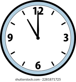Una simple y bonita ilustración de un reloj de pared analógico