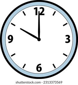 A simple and cute illustration of an analog wall clock