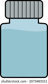 
Ilustración simple y linda de una botella azul